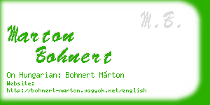 marton bohnert business card